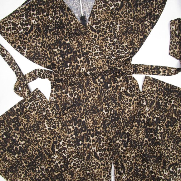 Leopard Big Cat Jumpsuit Stretch Poly Spandex Angel Sleeve - Picture 2 of 11